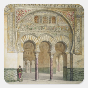 Adesivo Quadrado A Galeria do Tribunal de Leões em Alhambra,