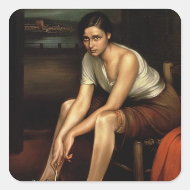 Adesivo Quadrado A Garota Adormecida (Frente)