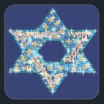 Adesivo Quadrado A gema decorou a estrela de David<br><div class="desc">As gemas e os sparklies que enchem-se na forma da estrela de David fazem a isto um presente muito especial para o senhor mesmo ou amigos e família este Hanukkah.</div>