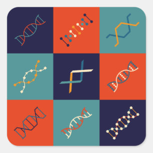 Adesivo Quadrado A genética de DNA retrorativa estabelece padrões d