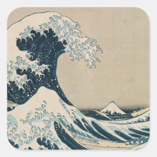 Adesivo Quadrado A grande onda fora de Kanagawa