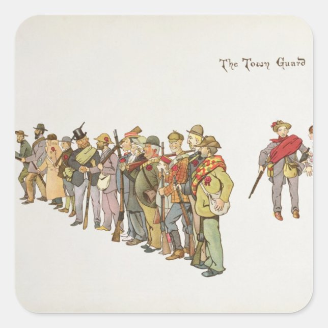 Adesivo Quadrado A Guarda da Cidade do Leaguer de Ladysmith (Frente)