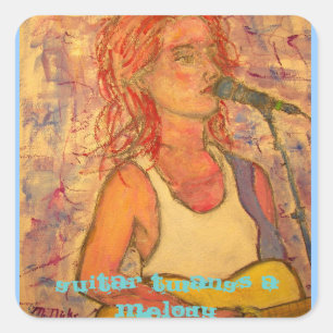 Adesivo Quadrado a guitarra twangs uma melodia