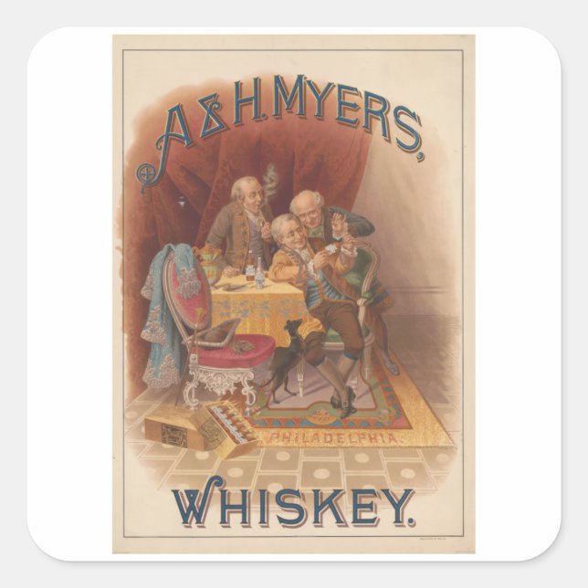 Adesivo Quadrado A & H. Meyers - Vintage Whiskey (Frente)