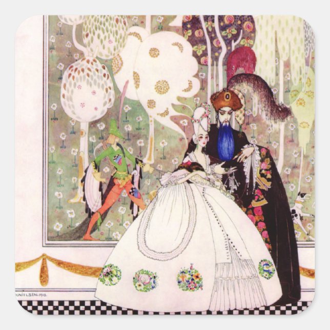 Adesivo Quadrado A história da fada de Kay Nielsen, a barba azul e  (Frente)