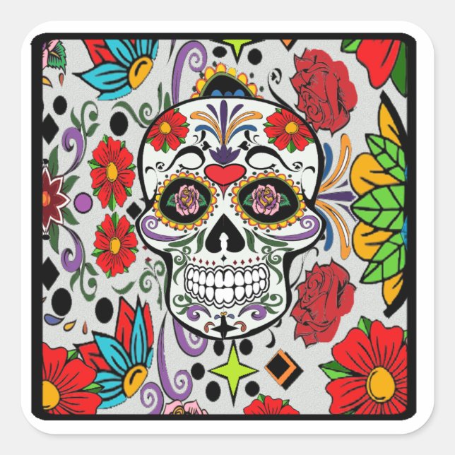 Adesivo Quadrado A história do açúcar (Frente)