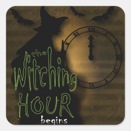 Adesivo Quadrado A Hora de Testemunha Começa | Halloween