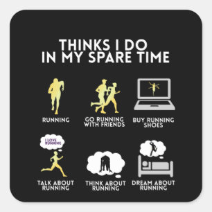 Adesivo Quadrado A ideia engraçada de presente da Maratona da Corr