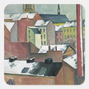 Adesivo Quadrado A igreja de St Mary em Bona em Neve, 1911