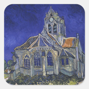 Adesivo Quadrado A Igreja em Auvers por Vincent van Gogh