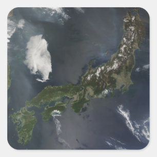 Adesivo Quadrado A ilha principal de Japão, Honshu