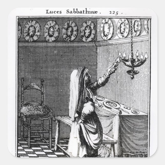 Adesivo Quadrado A iluminação das velas do Sabá (Frente)