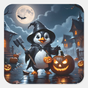 Adesivo Quadrado A imagem de um pinguim bonitinho vestido como o gr