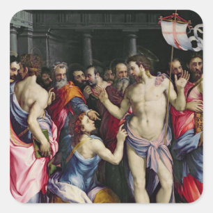 Adesivo Quadrado A Incredulidade da Rua Thomas, c.1547