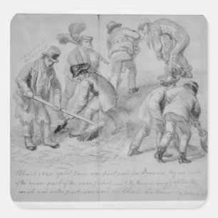 Adesivo Quadrado A introdução de vassouras do bastão rachado