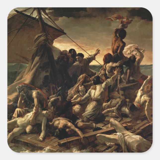 Adesivo Quadrado A Jangada da Medusa - Théodore Géricault (Frente)