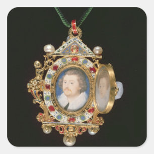 Adesivo Quadrado A Joia Gresley, com retratos miniatura de Sir