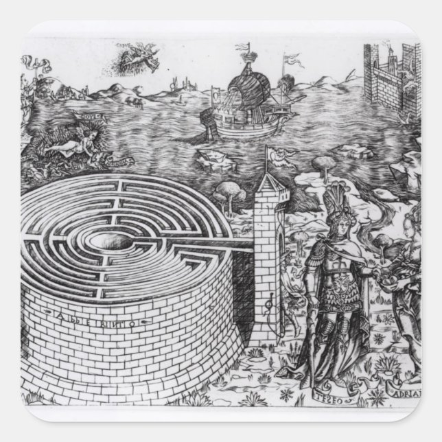 Adesivo Quadrado A legenda de Theseus (Frente)