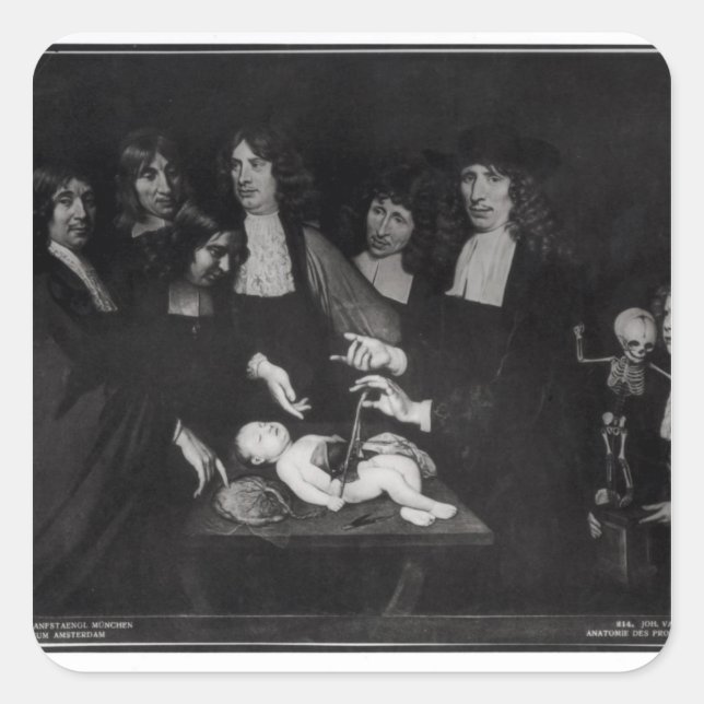 Adesivo Quadrado A lição de anatomia do professor Frederik (Frente)