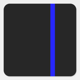 Adesivo Quadrado A linha azul-fina simbólica em preto