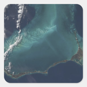 Adesivo Quadrado A longa e estreita Ilha Eleuthra das Bahamas