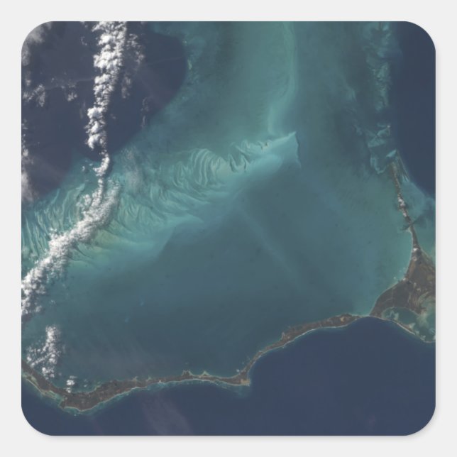 Adesivo Quadrado A longa e estreita Ilha Eleuthra das Bahamas (Frente)