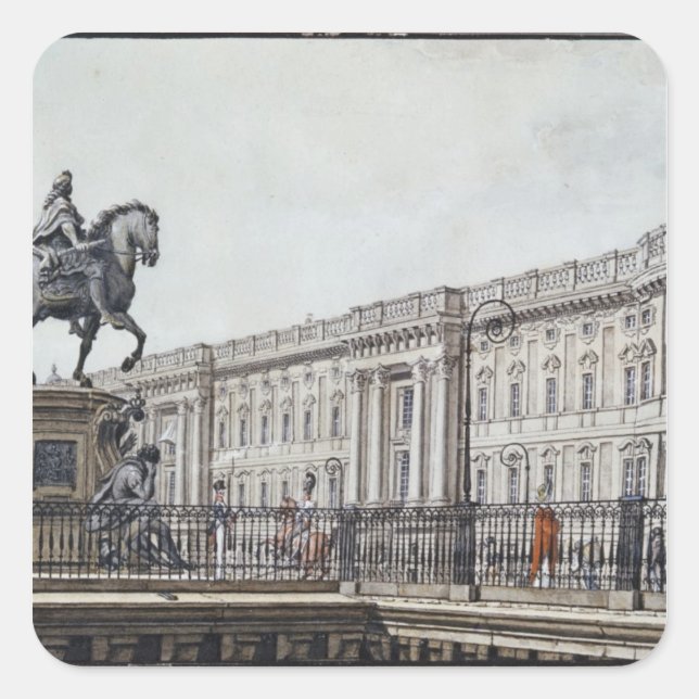 Adesivo Quadrado A longa ponte com um monumento aristocrático (Frente)