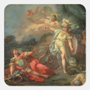 Adesivo Quadrado A luta entre Marte e Minerva, 1771 (óleo em c