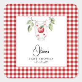 Adesivo Quadrado A Maçã do nosso Chá de fraldas