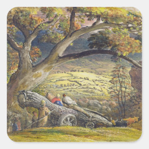Adesivo Quadrado A madeira Wain, c.1833-34 (w/c & gouache no papel