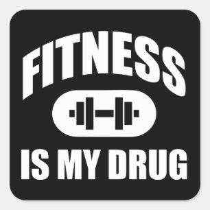 Adesivo Quadrado A malhação É A Minha Droga - Motivação De Workout