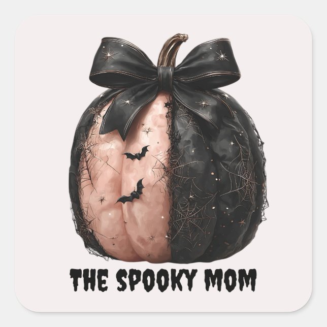 Adesivo Quadrado A Mãozinha Mama de Halloween Pumpkin (Frente)