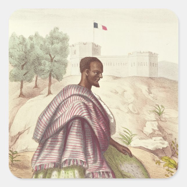 Adesivo Quadrado A Marabout senegalesa (Frente)