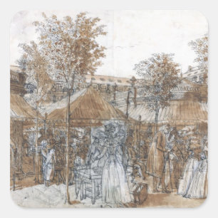 Adesivo Quadrado A Marcha Real do Jardim Palais em 1787