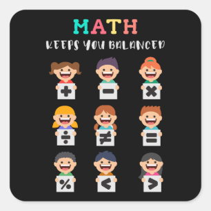 Adesivo Quadrado A matemática mantém você equilibrado