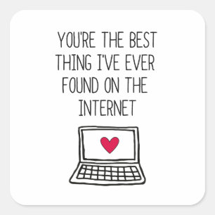 Adesivo Quadrado A melhor coisa na Internet   Namorando online