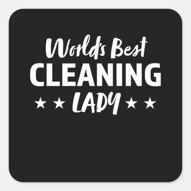 Adesivo Quadrado A melhor limpeza do mundo, Lady Housekeeper (Frente)