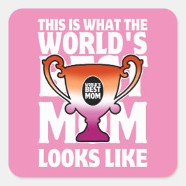 Adesivo Quadrado A Melhor Mãe das Cores de Bandeira Lésbicas do Mun