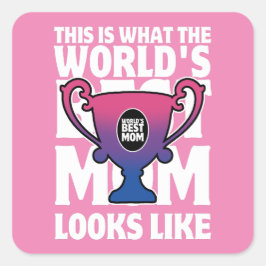 Adesivo Quadrado A melhor mãe e as cores da bandeira bissexual do m