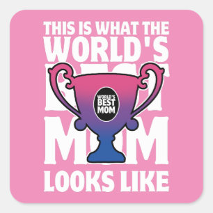 Adesivo Quadrado A melhor mãe e as cores da bandeira bissexual do m