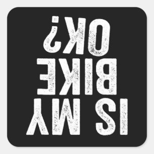 Adesivo Quadrado A Minha Bicicleta Está Engraçada, Motocicleta Di