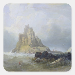 Adesivo Quadrado A montagem de St Michael, Cornualha