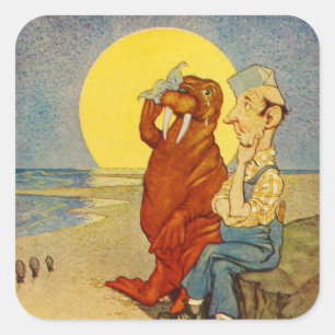 Adesivo Quadrado A morsa e o carpinteiro