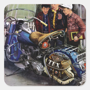 Adesivo Quadrado A motocicleta de Tex