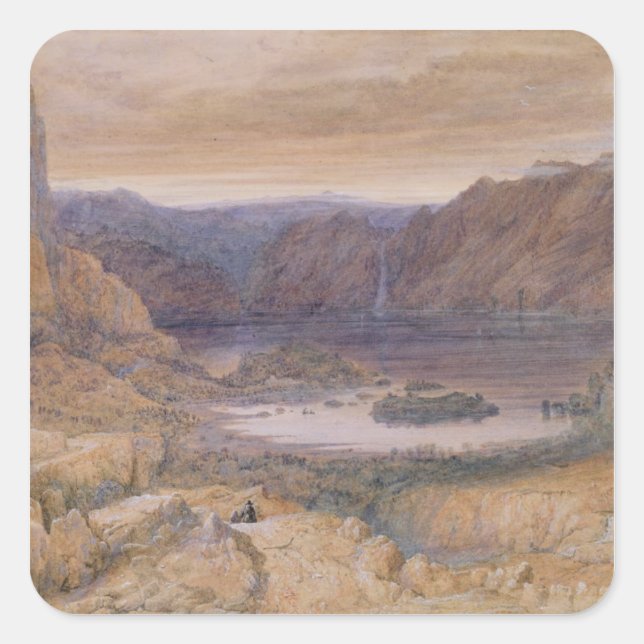 Adesivo Quadrado A Mountain Lake, Noruega, c.1827 (Frente)
