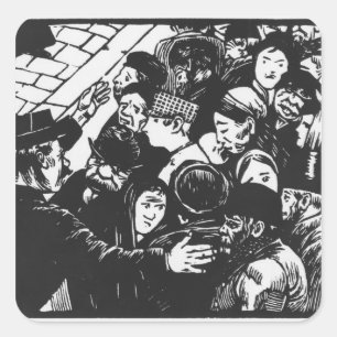 Adesivo Quadrado A multidão de Paris, 1892