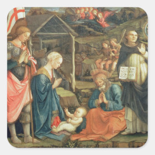 Adesivo Quadrado A natividade com SS. Michael e Dominic, 1470 (t