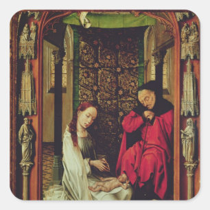 Adesivo Quadrado A natividade, esquerda de um triptych, c.1496