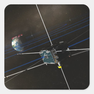 Adesivo Quadrado A nave espacial de cinco THEMIS na órbita