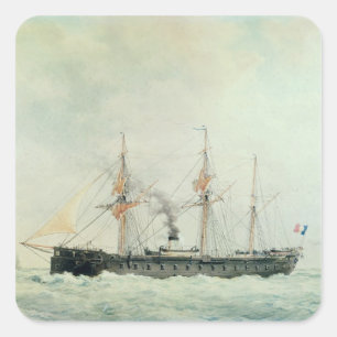 Adesivo Quadrado A navio de guerra francesa, "La Gloire", 1880